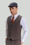 Coffee Pinstripe 3 Piece Men's Party Suits