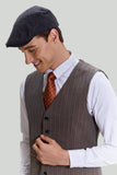 Coffee Pinstripe 3 Piece Men's Party Suits