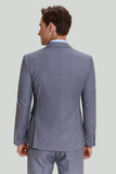 Grey Men's 3 Piece Notched Lapel Prom Suits