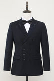 Men's Navy 2 Piece Double Breasted Suit