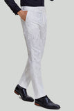 White Jacquard Satin 2 Piece Shawl Lapel Men's Prom Suits