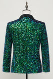 Green Men's Sequined Blazer Jacket