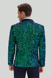 Green Men's Sequined Blazer Jacket