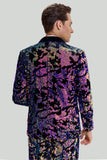 Purple Sequins Mens Two-Piece Suit Shawl Lapel One Button Tuxedo