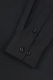 Men's Black Solid Long Sleeves Suit Shirt