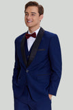 Men's Navy 3-piece One Button Slim Fit Party Suits