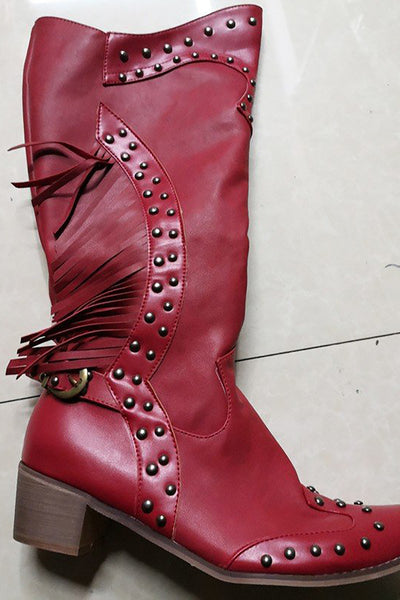 【PORTERNA】Taffy mid-calf boots Women's Mid Calf Combat Boots | Faux Fur Boots-Dream Pairs
