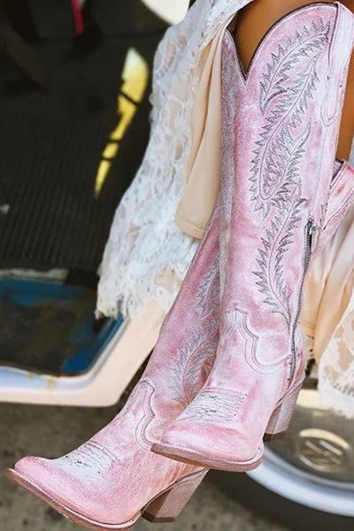 dusty rose booties