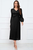 Long Sleeves Dark Green Casual Dress