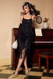 Fringed Vintage 1920s Sequin Dress