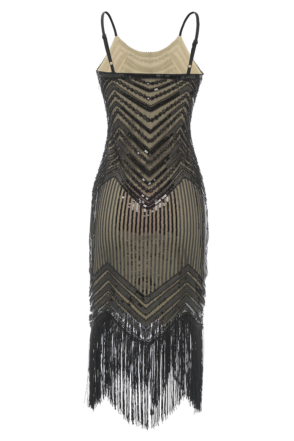 Fringed Vintage Sequin 1920s Gatsby Dress