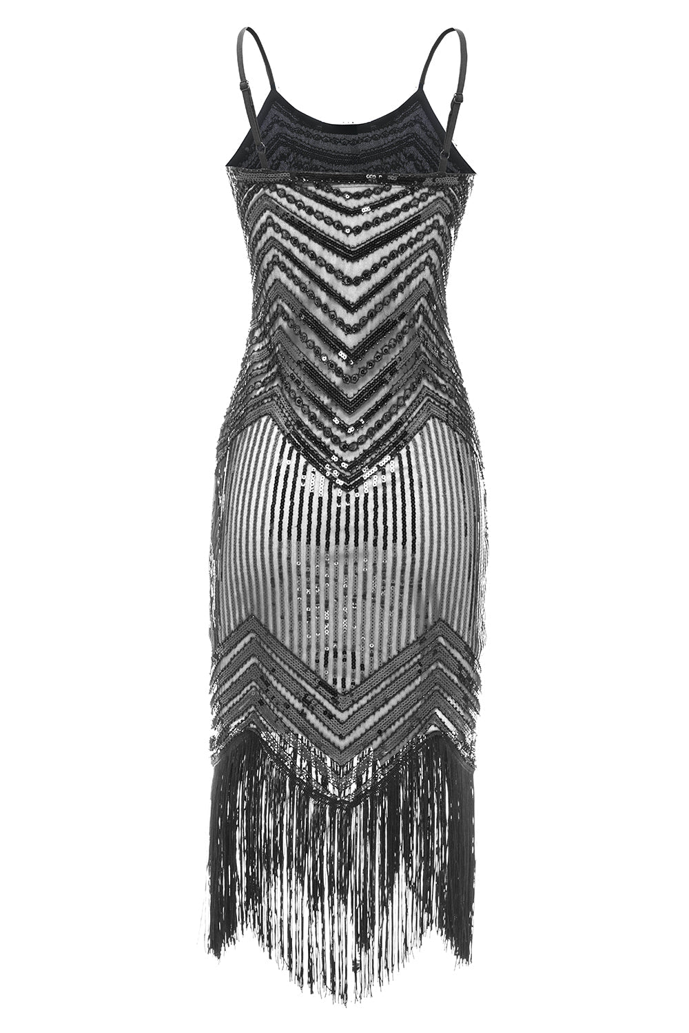 Fringed Vintage Sequin 1920s Gatsby Dress