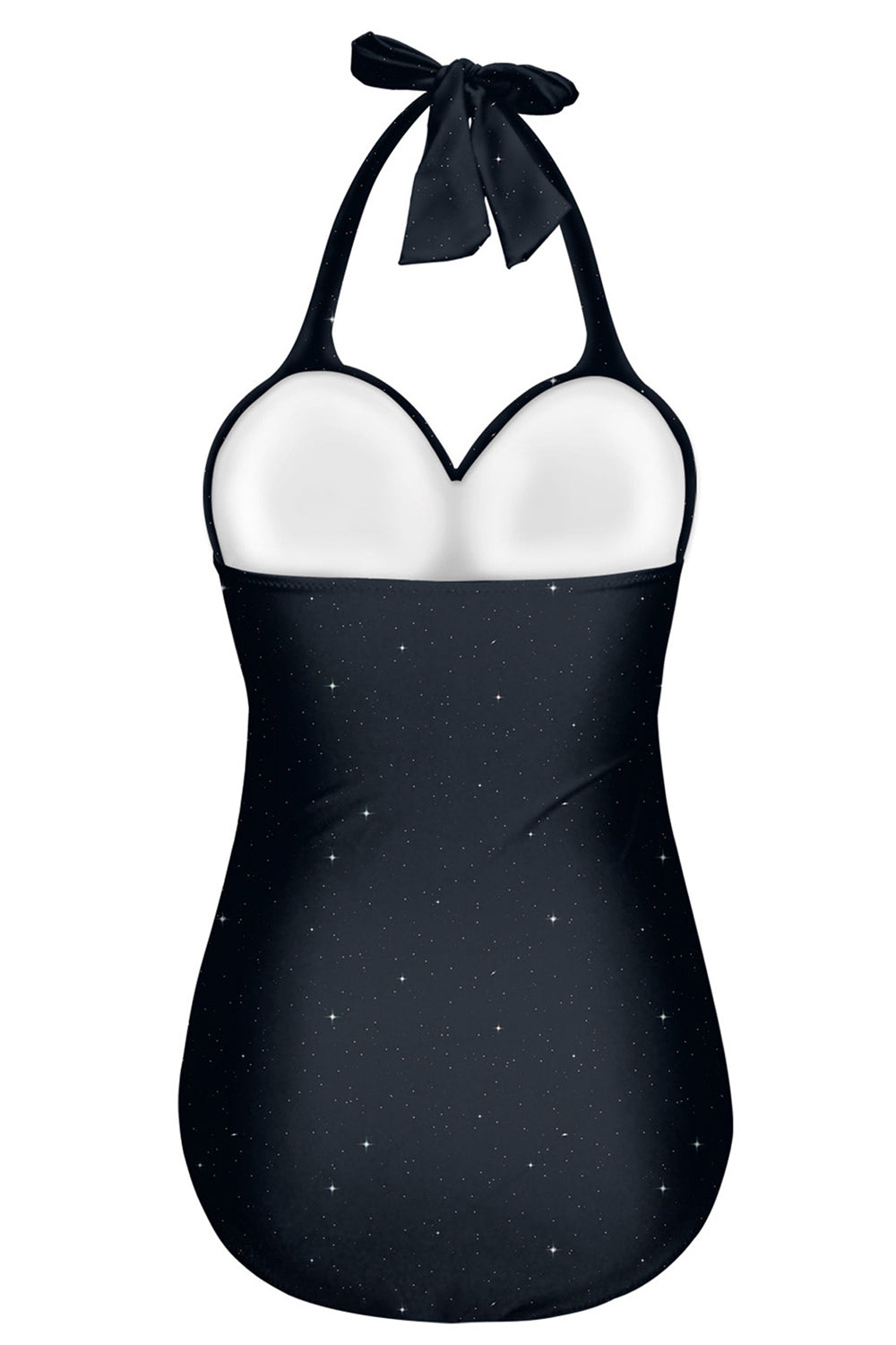 Black One Piece Halter Swimsuit
