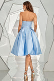 Sky Blue Strapless Homecoming Dress