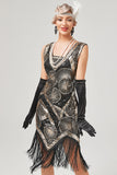 Dark Green 1920s Flapper Dress With Fringes