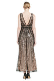 Sequin V-neck Midi 1920s Flapper Dress