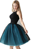 Two-Color Stitching 7-layer Mesh Tulle Tutu Skirt