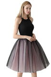 Two-Color Stitching 7-layer Mesh Tulle Tutu Skirt