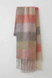 Yellow Coffee Faux Cashmere Plaid Scarf
