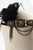 1920s Flapper Black Golden Five Pieces Accessories Set