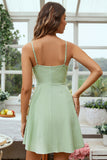 White Open Back Spaghetti Straps Short Graduation Dress