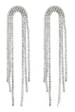 Silver Tassel Rhinestones Earrings