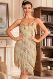 Royal Blue Spaghetti Straps Fringed Roaring 20s Great Gatsby Dress