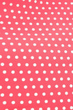 Pink Red Polka Dots Puff Sleeves 1950s Dress