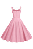 Blush Spaghetti Straps A Line 1950s Dress