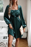 Black Velvet A line Holiday Party Dress with Pleated