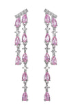 Pink Rhinestone Long Earrings