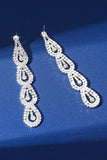 Silver Rhinestone Long Drop Earrings