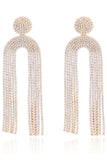 White Rhinestone Drop Earrings