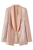 Sparkly Blush Sequins Women Prom Party Blazer