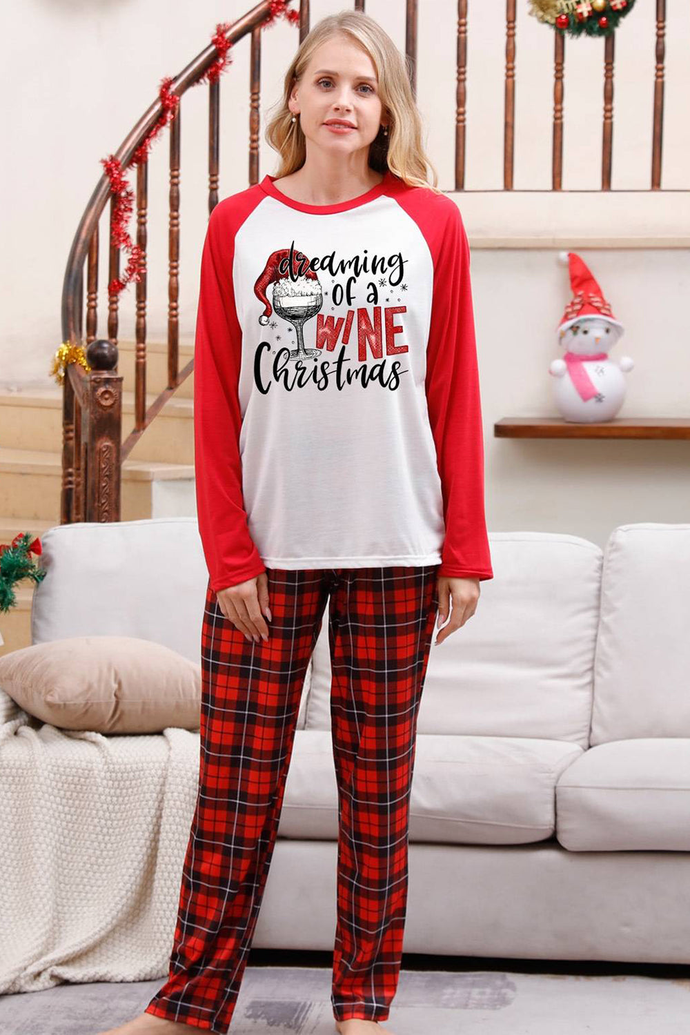 Red Plaid Matching Family Christmas Pajamas Sets