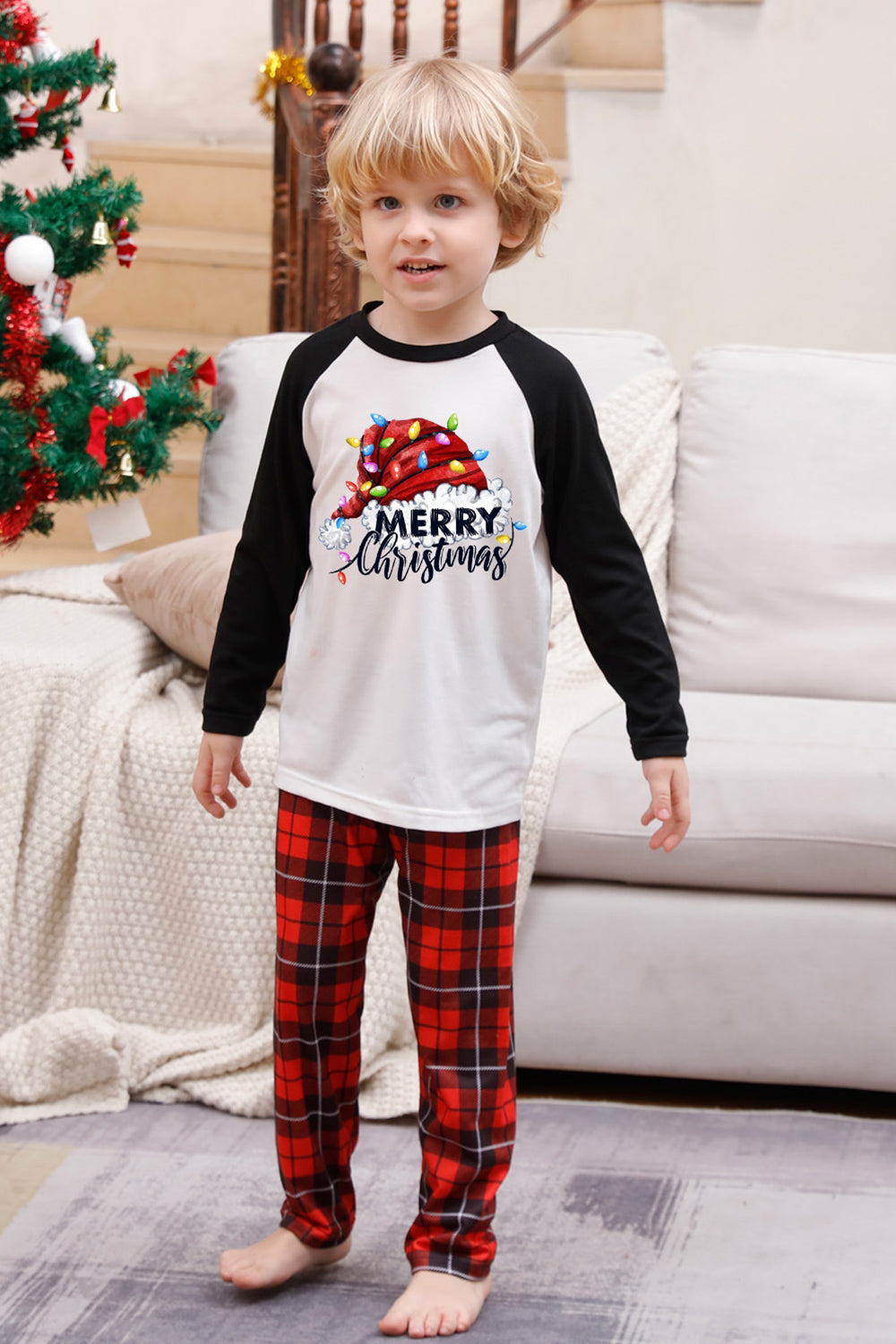 Long Sleeves Plaid Family Christmas Pajamas