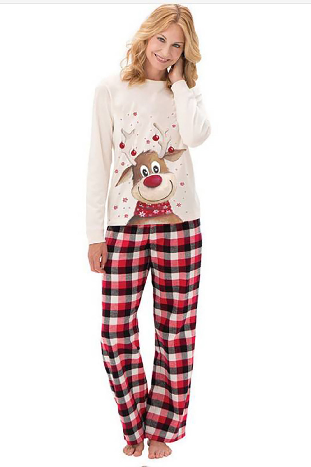 Christmas White Deer Family Matching Pajamas Set (Not Included Dog pajamas)