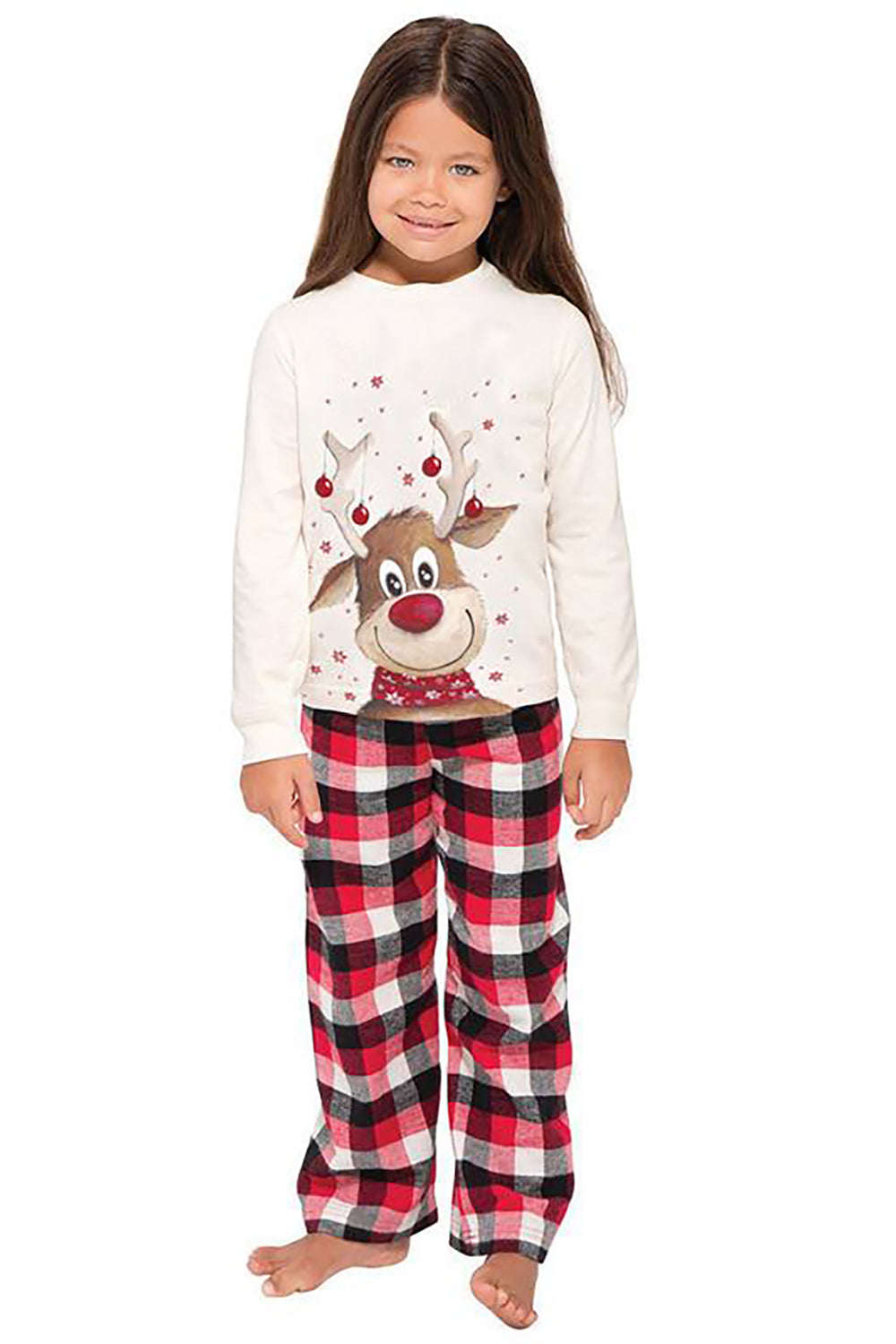 Christmas White Deer Family Matching Pajamas Set (Not Included Dog pajamas)