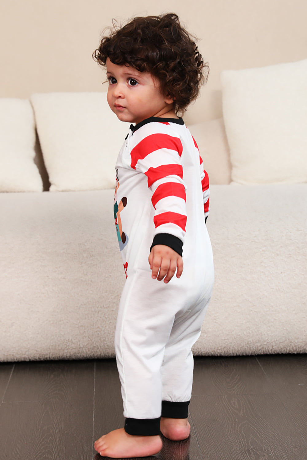 Red Stripes Snowmen Christmas Family Pajamas Set