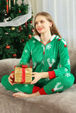 Christmas Family Green Flannel Snowflake Onesie Pajamas