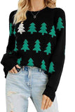 Black Christmas Tree Sweater with Long Sleeves
