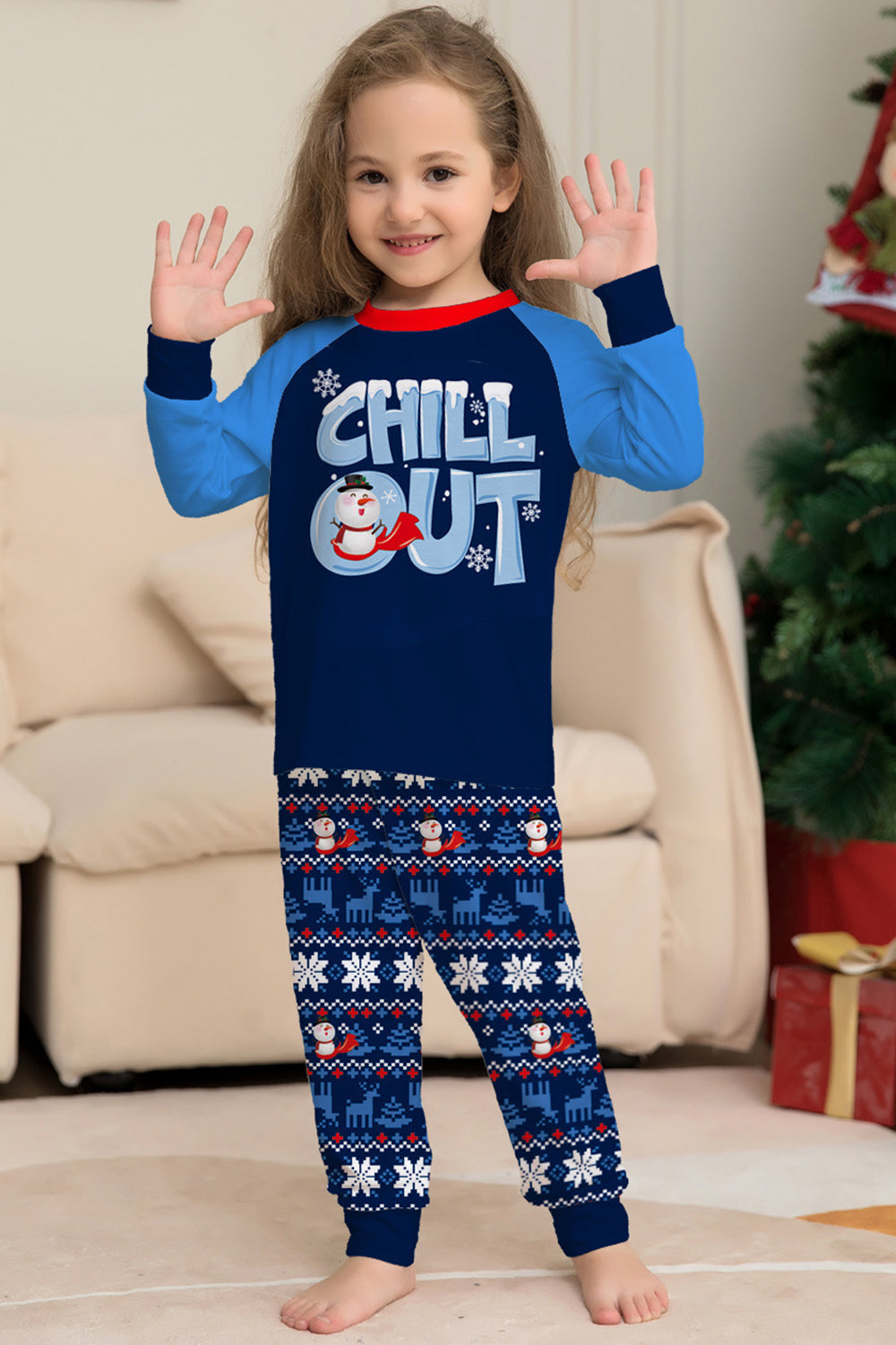 Christmas Family Matching Pajamas Set Navy Chill Out Pajamas