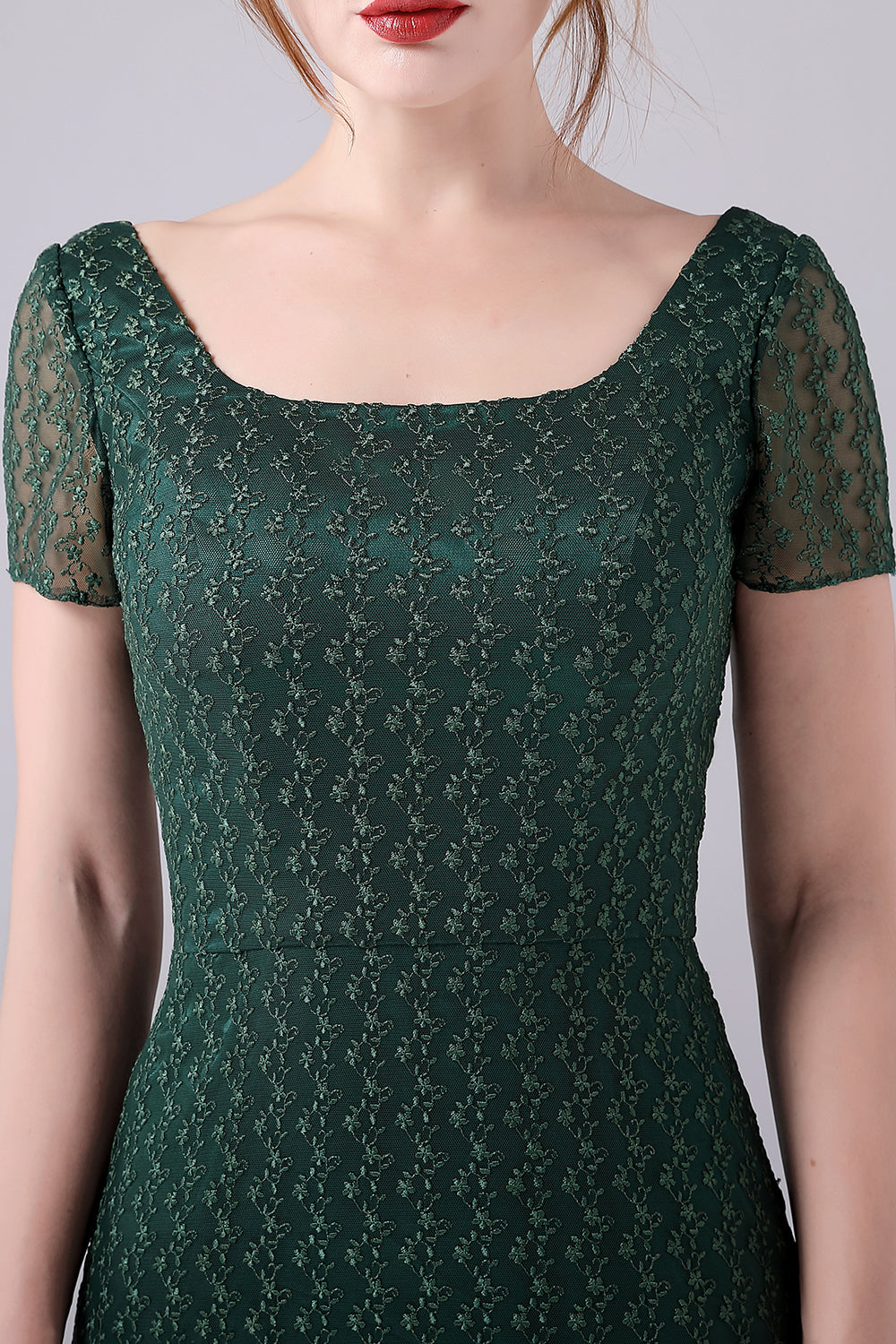 Dark Green Mermaid Square Neck Floor-Length Mother Of the Bride Dress