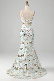 White Two-Piece Sparkly Mermaid Prom Dress with Slit