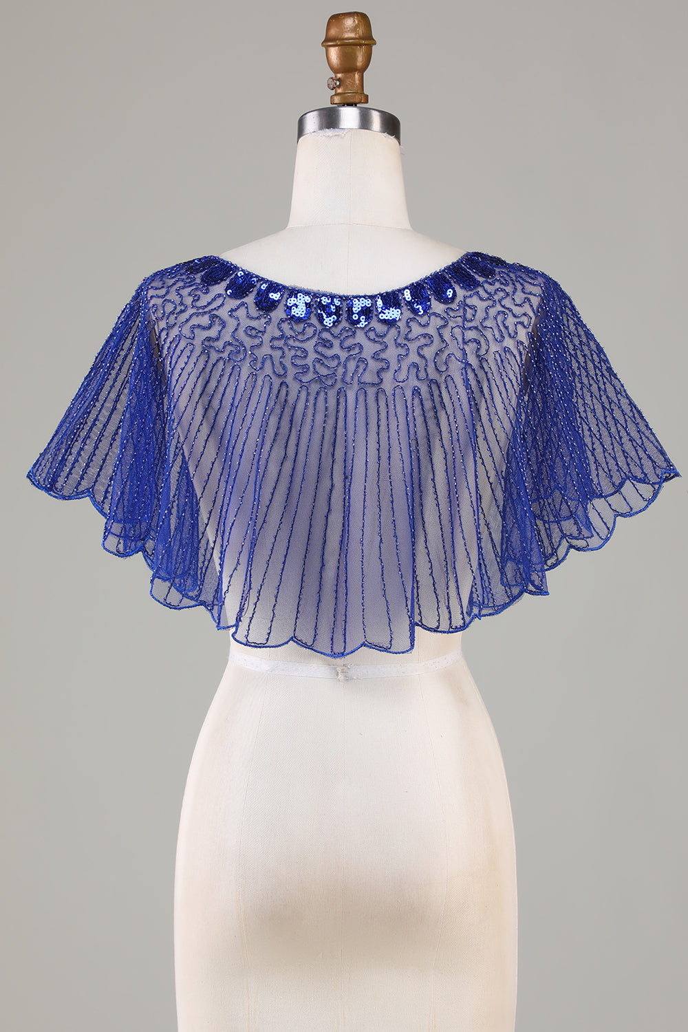 Sequins Black Glitter 1920s Cape with Beaded