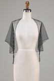 Black Tulle 1920s Cape with Pearls