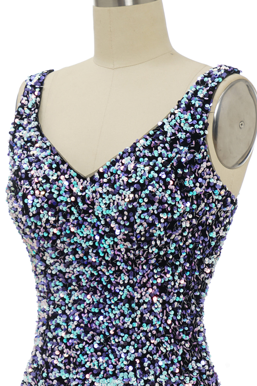 Black Sequin Fitted Homecoming Dress