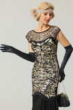 Black Gold Mermaid Flapper Dress