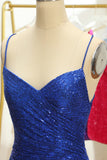 Blue Sequins Tight Backless Short Homecoming Dress