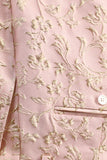 Light Pink Shawl Lapel Jacquard Men's Prom Suits